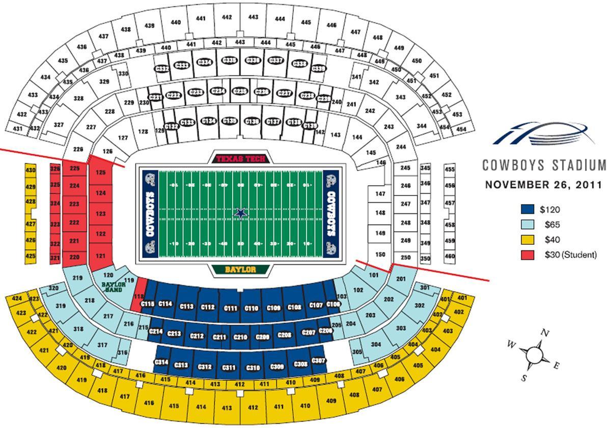 Dallas Cowboys Stadyumu koltuk haritası