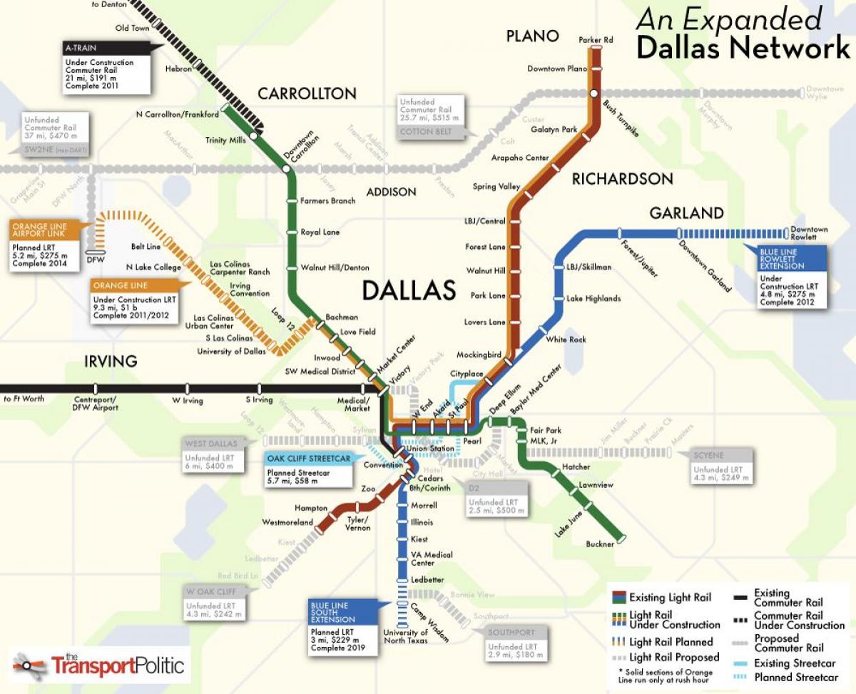 Dallas tren sistemi göster