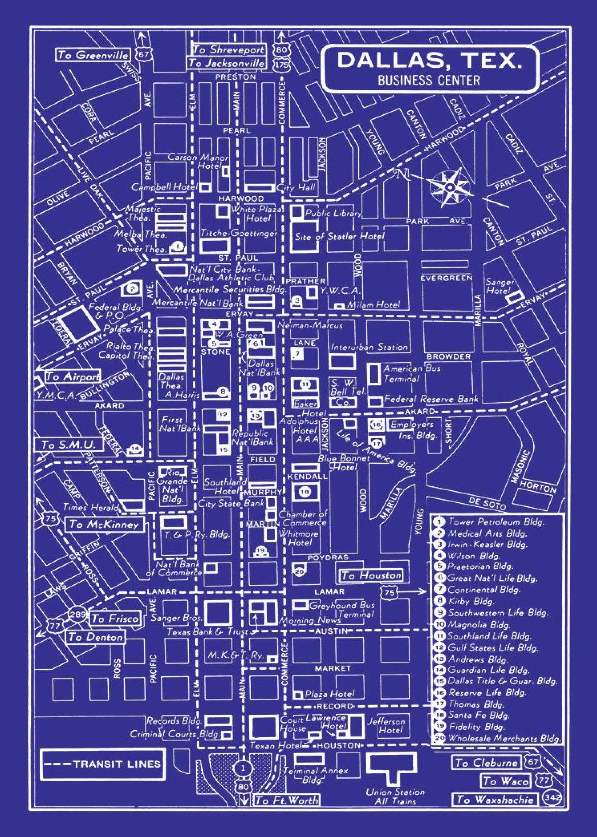 downtown Dallas haritası