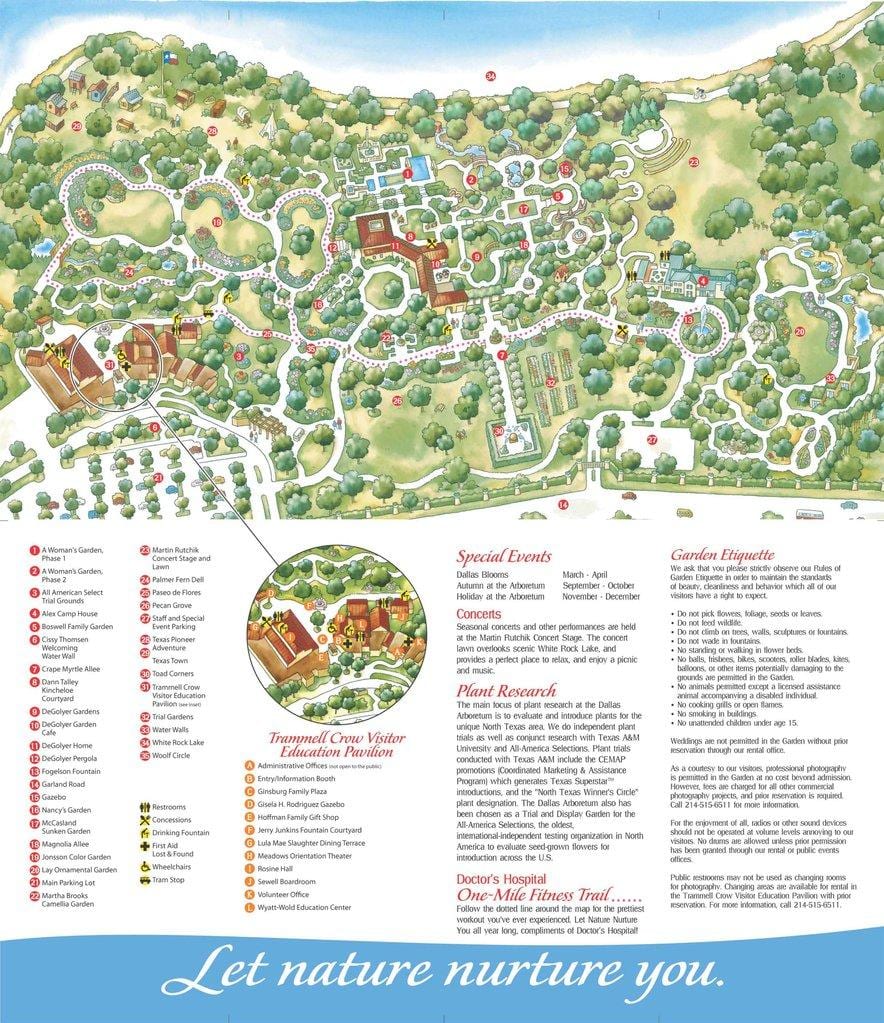 Dallas haritası arboretum