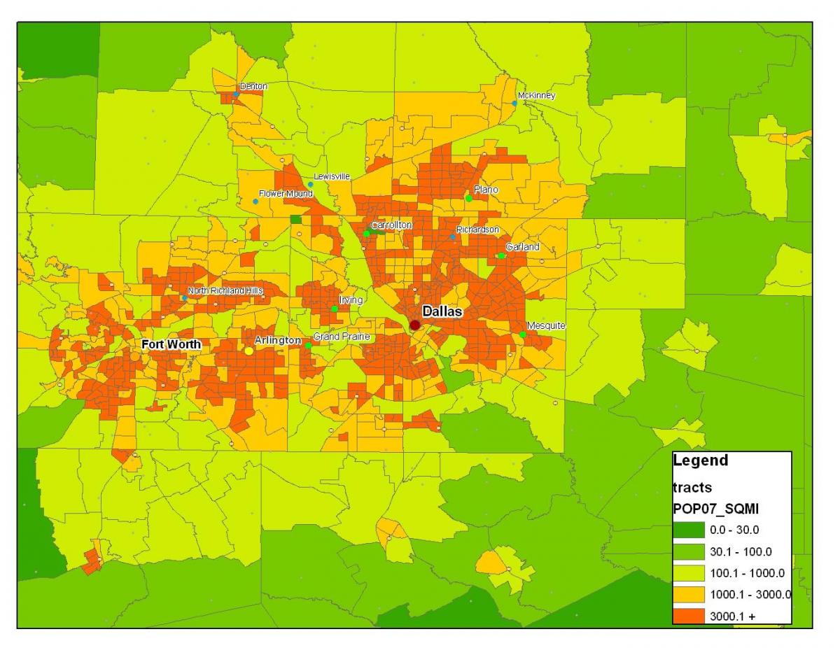 Dallas haritası metroplex