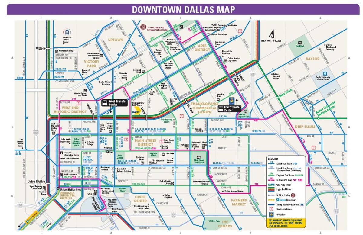 Dallas otobüs güzergahları harita