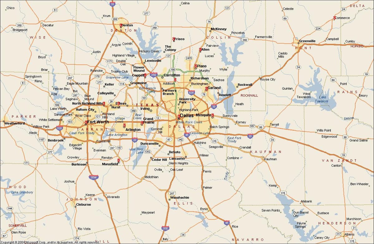 Dallas Fort Worth metroplex göster
