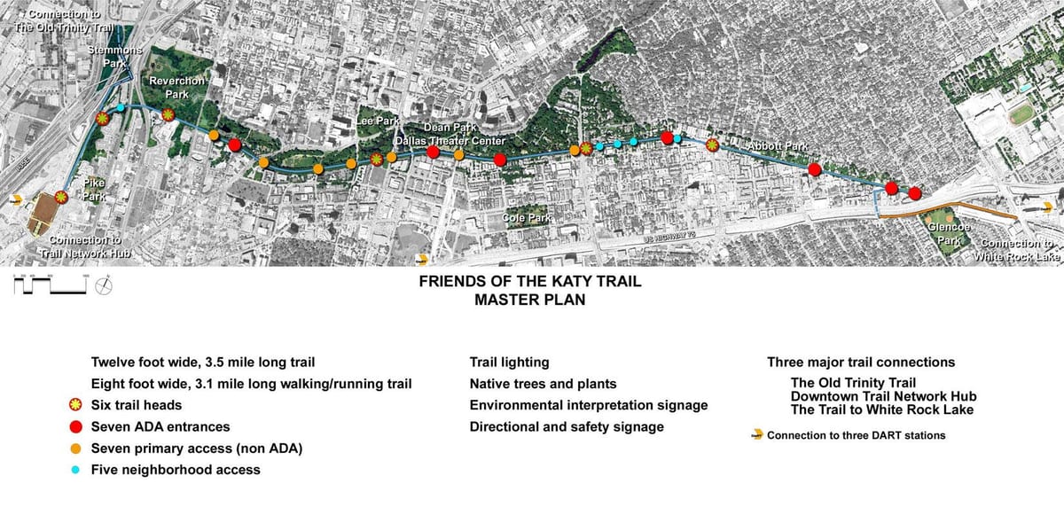Katy trail, Dallas haritası
