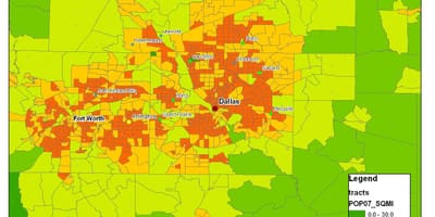Dallas haritası metroplex