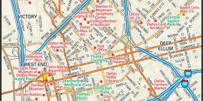 Downtown Dallas haritası sokaklar